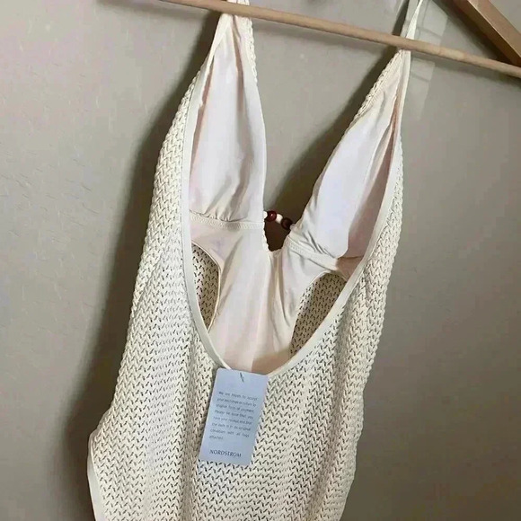 SEAFOLLY Dream Catcher Halter One-Piece Swimsuit Ecru Size 10 - Picture 8 of 14